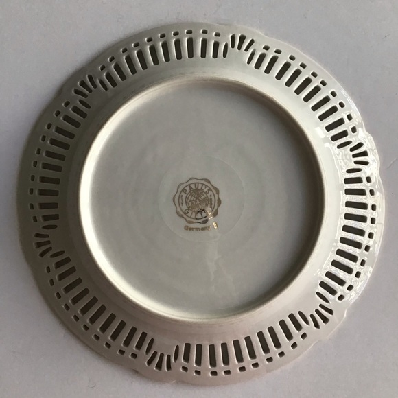 PAIR Portrait Plate Reticulated Maidens Paul's Gifts FRP & Co NY Germany Vintage - Picture 13 of 15